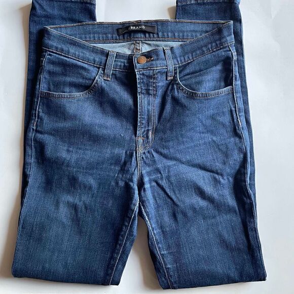 J BRAND | maria dark blue high rise skinny in starless wash 27 - Picture 4 of 11